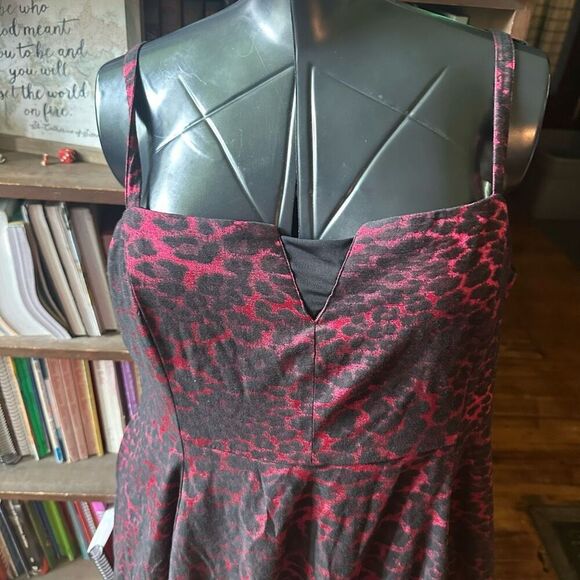 Torrid x Betsey Johnson pink leopard pinup girl fit & flare dress - Picture 6 of 9